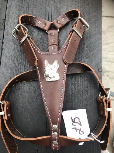 Leather dog harness - leather,