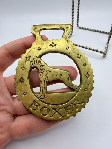 Vintage horse brass - horse, boxer