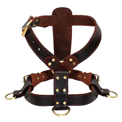 Real leather dog harness for - real,