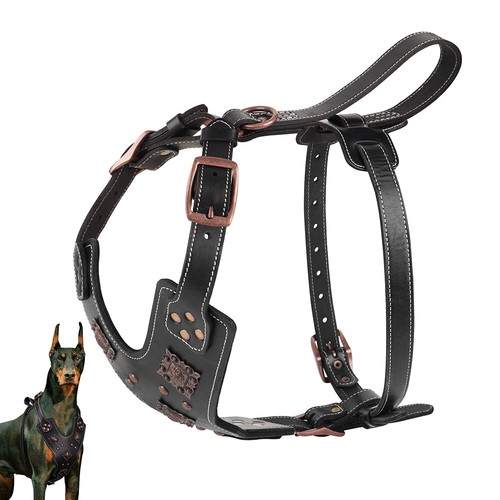 Genuine leather dog harness - genuine,